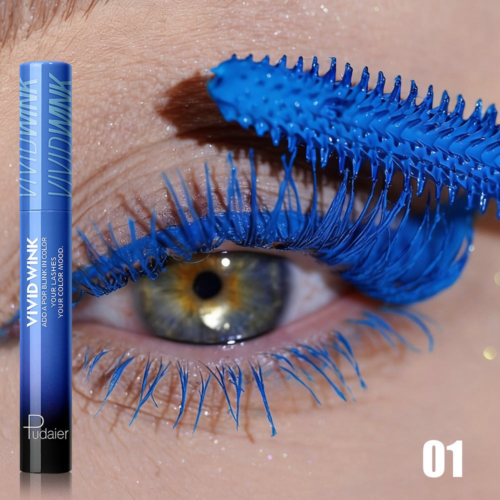 5-Shade Waterproof Colored Mascara for Women — Smudge-Proof Clump-Free Long-Lasting Vivid Formula, Bold Eye Makeup for Stage Cosplay Festival Everyday Wear, Blue Green Pink Purple Black