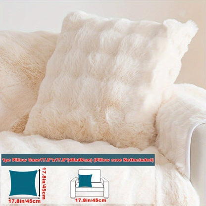 Sofa Cover Thick Faux Rabbit Plush Panels with Anti-Slip Feature for Seat, Armrest, Backrest or Pillowcase