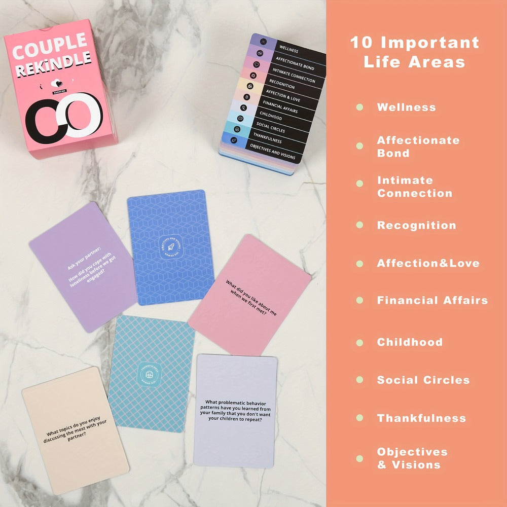 Couples Game for Date Night – 165 Conversation Starter Cards to Reconnect & Strengthen Your Bond | Fun Tabletop Card Game for Valentine's Day, Anniversary & Wedding Gift