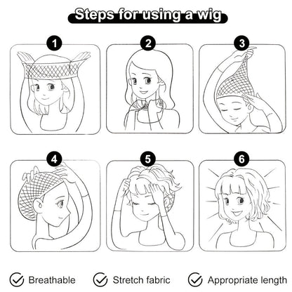 Synthetic Wig Short Body-Wave Pixie Cut, 4-Inch Rose Net Cap in Eight Fashion Colors for Women