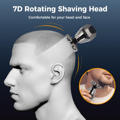 Electric Shaver 8D Floating Rotary Head with IPX5 Wet/Dry Use, LED Display and Two Grooming Set Options