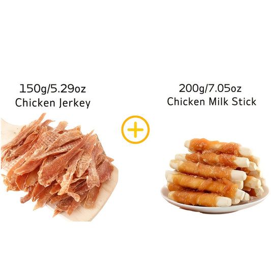 Dog Treats Chicken and Duck Jerky Dual Packs with Six 200g Plus 200g Flavor Combinations for Dog Reward Use