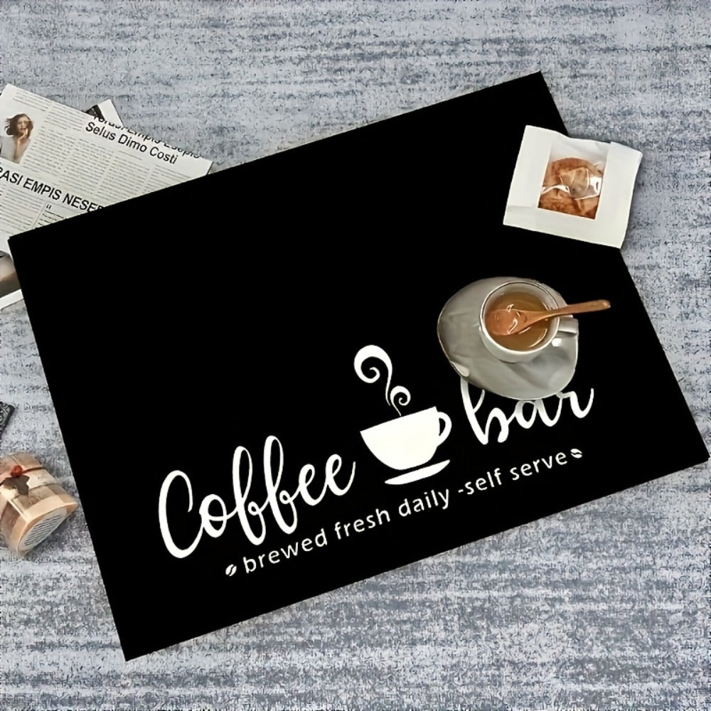 Kitchen Mat, Bohemian Coffee Bar Counter Pad in Five Sizes with Absorbent Fabric and Machine-Wash Care
