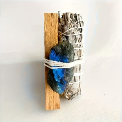 Natural White Sage and Random Crystal Decor Set for Meditation Spaces, Displays and Seasonal Gifts