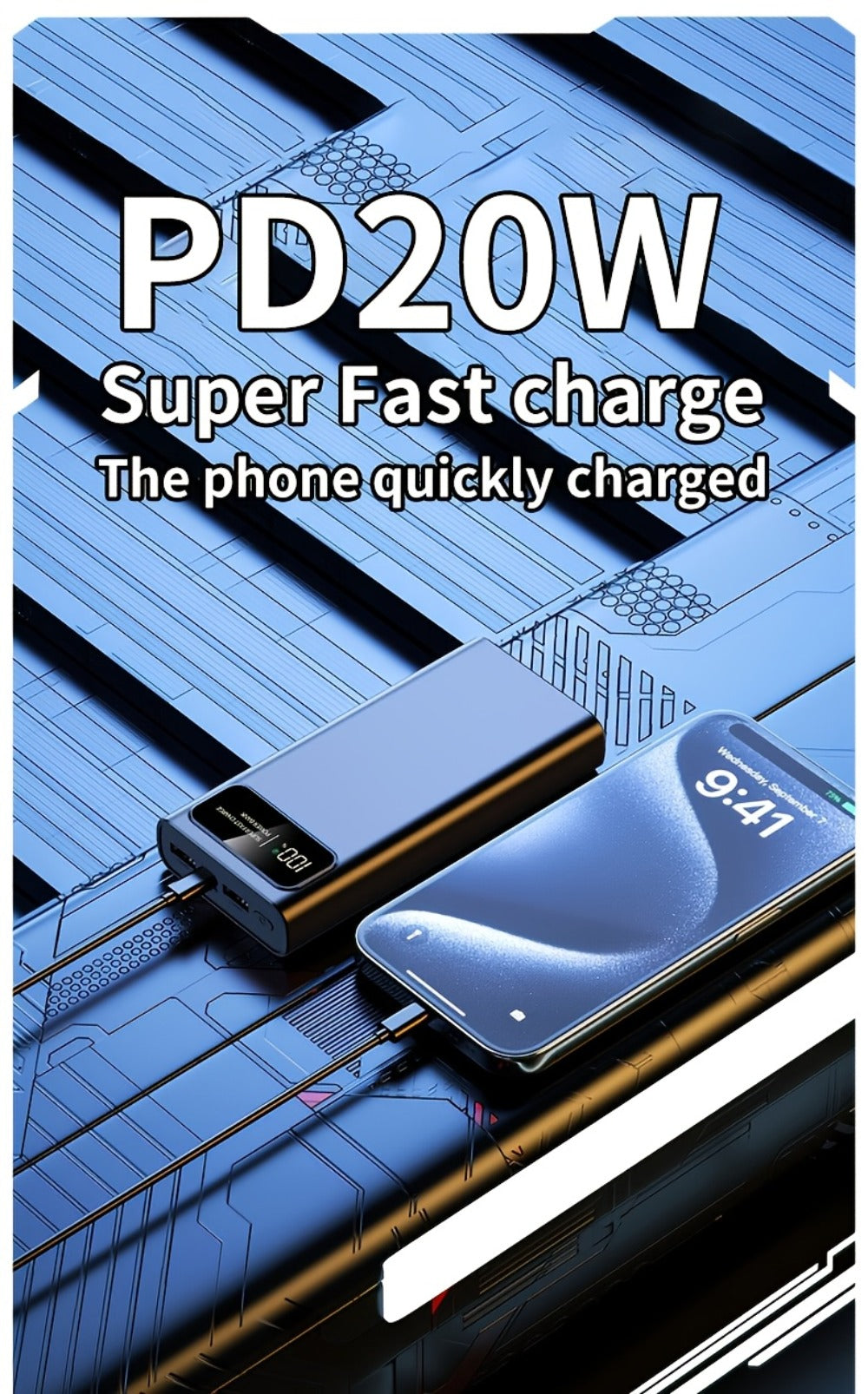30000mAh Portable Charger with Bidirectional Fast Charging Dual USB & USB-C Power Bank High Capacity Battery Pack for iPhone Android Samsung Tablet Travel Outdoor Emergency