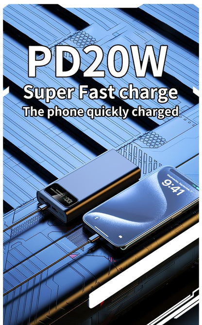30000mAh Portable Charger with Bidirectional Fast Charging Dual USB & USB-C Power Bank High Capacity Battery Pack for iPhone Android Samsung Tablet Travel Outdoor Emergency