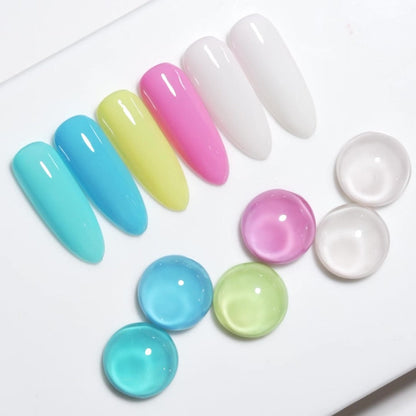 Gel Nail Polish Thermal 6-Color Set with Heat-Reactive Glitter, Frame Bottles and UV/LED Cure