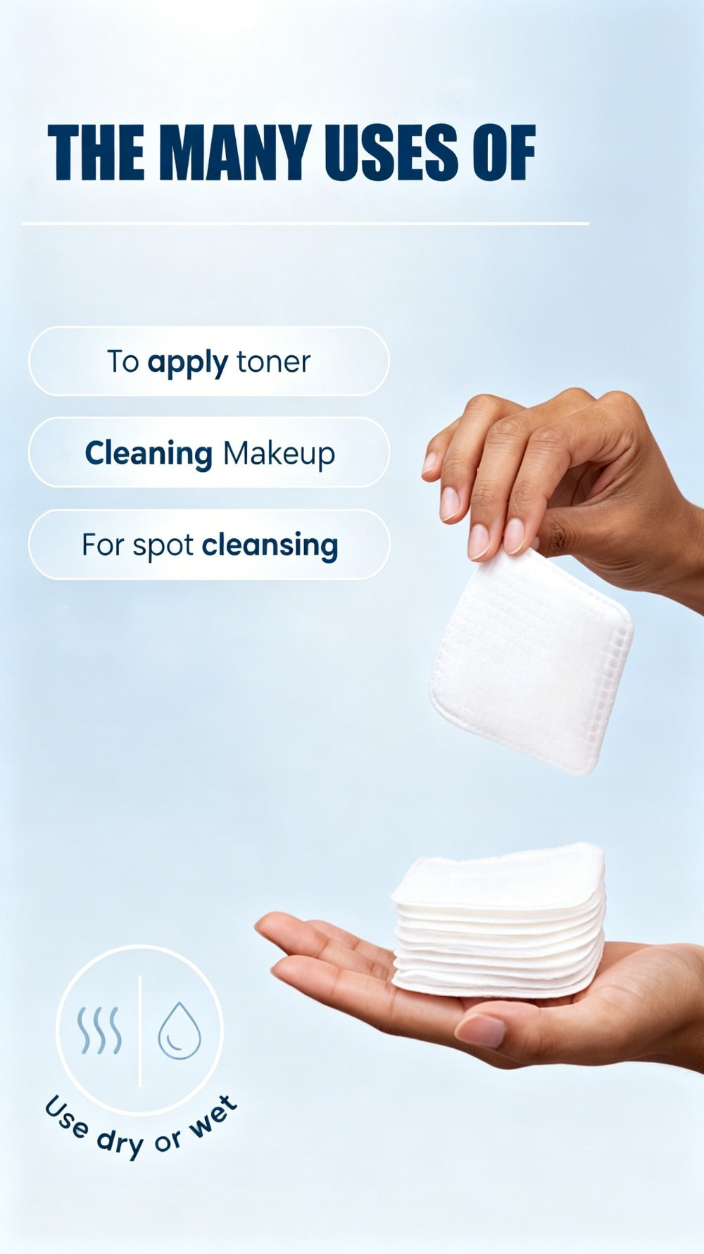 Disposable Square Cleansing Pads 200pcs (2 Boxes x 100) Extra Thick Soft Wet & Dry Facial Pads for Daily Skincare Makeup Removal — Lint-Free Beige-Friendly 2.76x2.36 inch