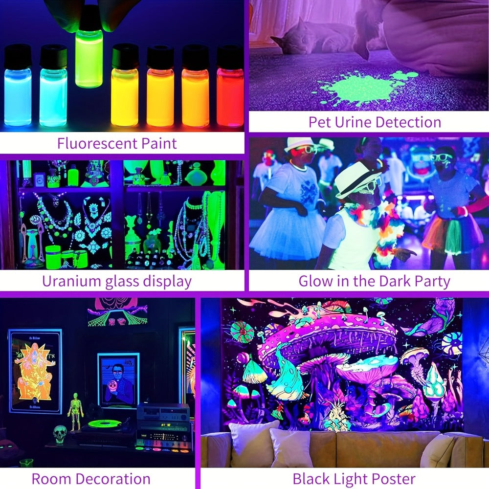 USB UV Black-Light Bar Set with Inline Switches, Mounting Hardware and 2-, 4-, 10-, 12- or 14-Pack Options