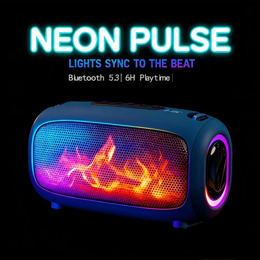 Portable Bluetooth Speaker with Bluetooth 5.3, TWS, 1800mAh Battery, LED Light, AUX and TF Input