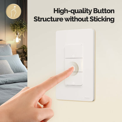 White No-Neutral WiFi Wall Switch Two-Pack with One-, Two-, Three- or Four-Gang Mechanical Button Options