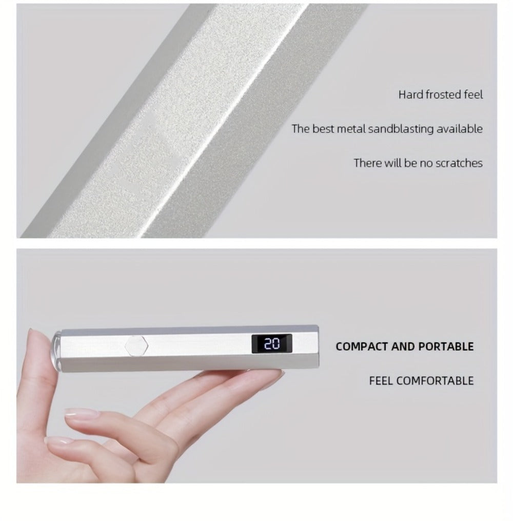 Handheld UV LED Nail Lamp with Magnetic Stand, 20/60s Timer Display, Type-C Port and Five Colors