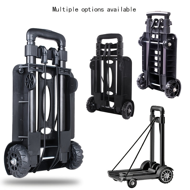 Compact Folding Aluminum Hand Truck with Telescoping Handle and Two- or Four-Wheel Configuration Options