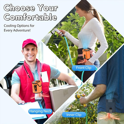 Portable Fan, 3600mAh Three-in-One Waist Clip Model with Adjustable Speeds, LED Flashlight and Digital Display