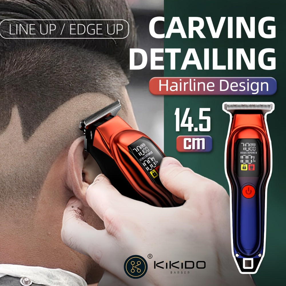 Hair Clippers & Trimmers KIKIDO KK-A2 T-Blade Model with LCD Display, USB Charging and Three Guide Combs