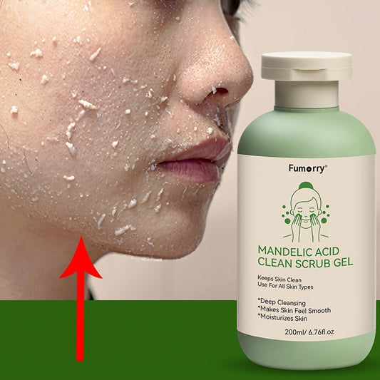 Mandelic Acid Exfoliating Gel 200ml with Aloe & Rose Extract — Deep Cleansing Pore Cleanser for Face & Body, Long-Lasting Moisture Daily Use Gentle AHA Exfoliant for All Skin Types