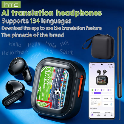 AI Translation Earbuds with Color Touchscreen Charging Case in Black or White and Five Bundle Options