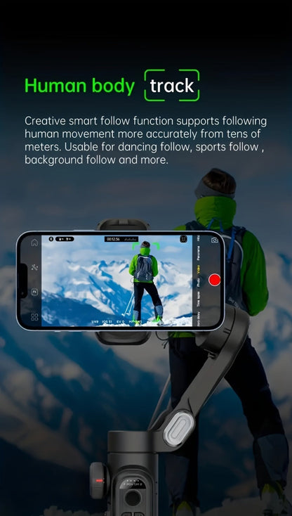 AOCHUAN Foldable 3-Axis Gimbal Stabilizer with Extendable Pole & Panoramic Gesture Control – AI Face Tracking Phone Gimbal, Magnetic Wireless Remote, 360° Rotation for Vlogging, Live Streaming & Travel