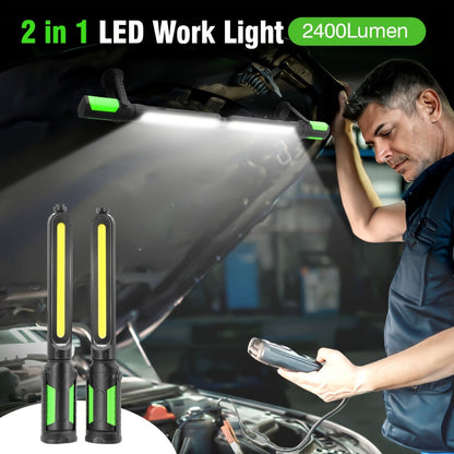 Rechargeable Magnetic LED Work Light with Swivel Hook, Sensor-Control or Standard Floodlight Options