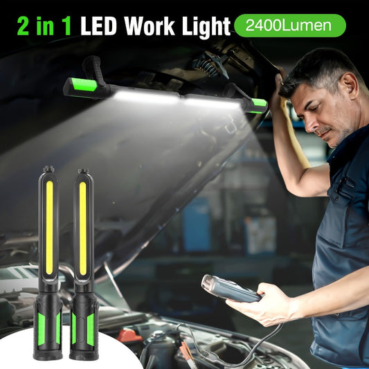 LED Work Light Rechargeable Cordless with Magnetic Base & Hook – Portable Mechanic Floodlight, Adjustable Brightness, Motion Sensor Control, Waterproof for Car Repair, Workshop, Garage, Outdoor & Emergency Use
