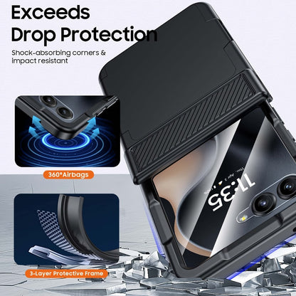 Phone Case Hinge Protector with Built-In Screen Cover, Card Clip and Lanyard for Motorola Razr 2024 and 2025