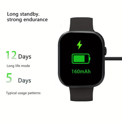 Pink Smartwatch for Women & Men – 2.01" Screen Bluetooth 5.3 Multiple Sports Modes Pedometer Fitness Tracker Lightweight Silicone Strap Everyday Activity Watch Affordable Gift for Her Him