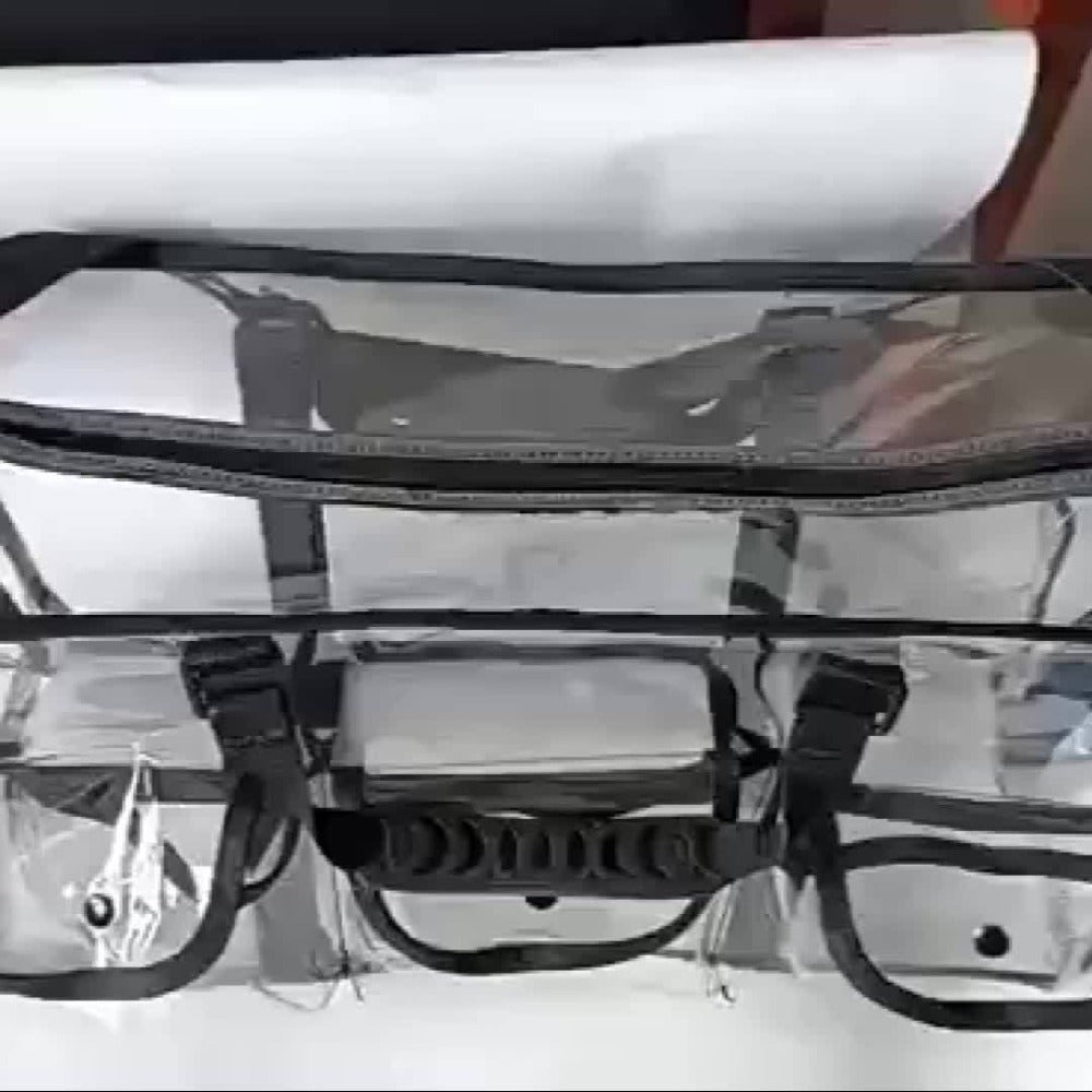 Clear Multi-Pocket Tote Bag with Black Trim, Dual Handles and Protected Fashion, Simple or Portable Styles