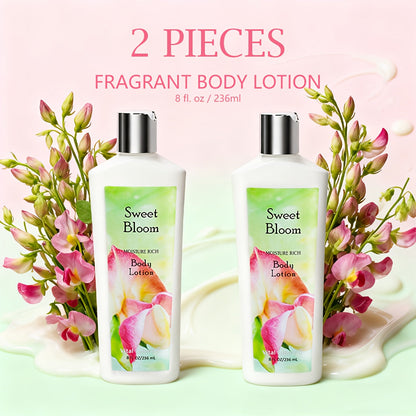 Moisturizing Body Lotion 2 Pack Floral Scents - Vitamin C Glycerin Hydrating Skin Lotion for Dry Sensitive Skin Lavender Sweet Bloom Coconut Lime Radiant Smooth Skin Women Daily Body Care