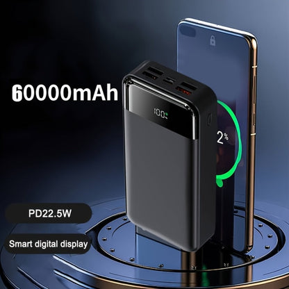 Power Bank 60000mAh 22.5W with Multi-Device Port Layout, LED Light and Digital Display in Three Colors