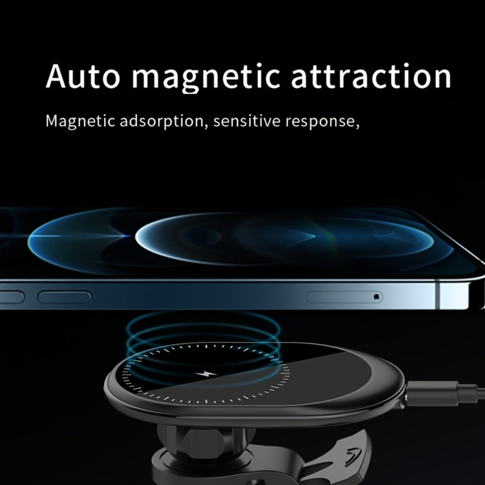 Magnetic Wireless Car Charger Phone Mount 15W Fast Charging – 360° Rotation Air Vent Car Phone Holder Compatible with iPhone 16 / 15 / 14 / 13 / 12 Series | MagSafe-Style Magnetic Car Charger