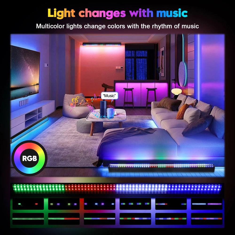 RGB LED Smart Light Strip 200FT Music Sync Color Changing – 44-Key Remote, Multi-Color Adjustable, Adhesive Install | Living Room, Bedroom, Gaming Room & Home Decoration