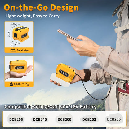220W Portable Power Inverter for DeWalt 20V Battery AC Outlet Converter Camping Travel Emergency Backup Silent Fan Cooling