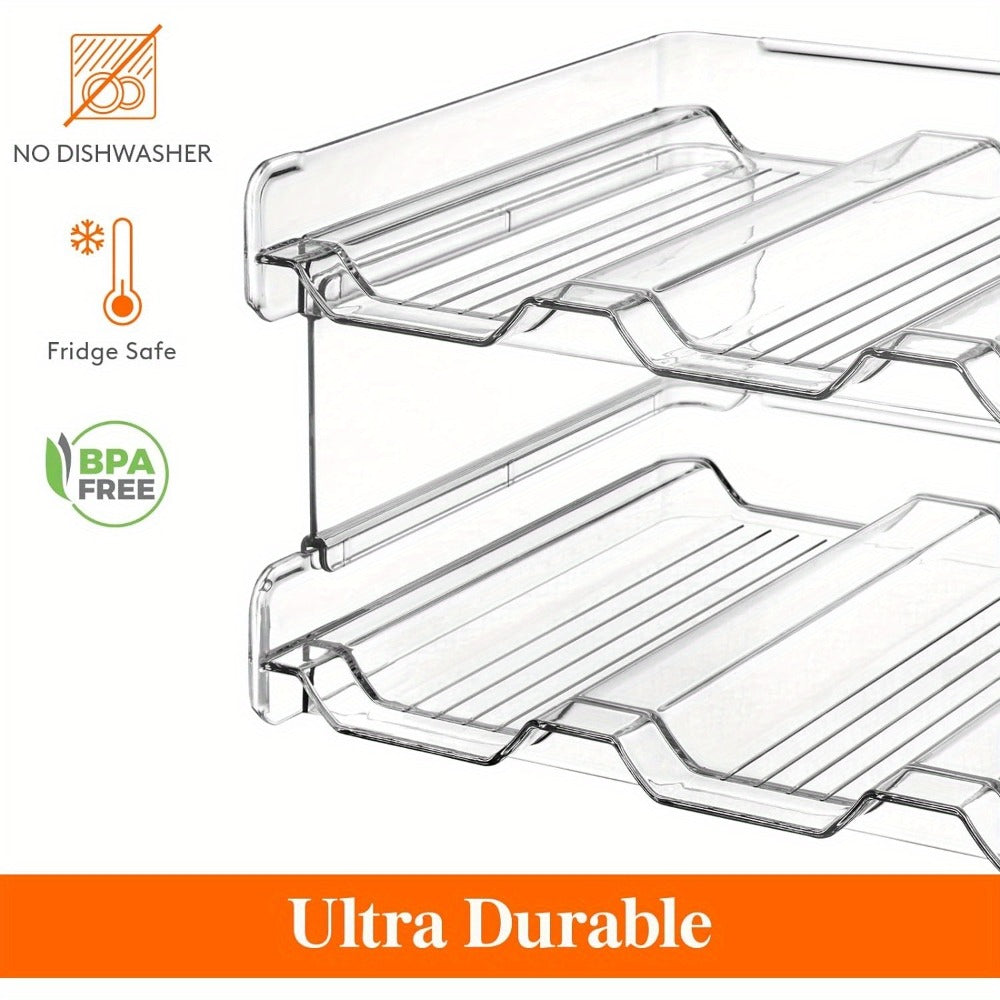 Water Bottle Rack Kitchen Organizer Stackable Plastic Holder with 5, 6, 8, 9, 11 or 12-Bottle Options