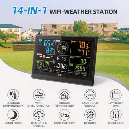 Professional Weather Station | WiFi UV Index Wind Rain Gauge Forecast
