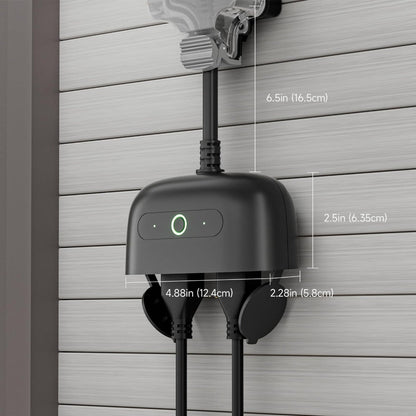 Outdoor Indoor Smart WiFi Plug GHome WP7, Voice & App Control, Works with Alexa & Google Home, Timer Schedule, No Hub Required, 2.4GHz, Black – Garden Garage Yard Patio Smart Outlet