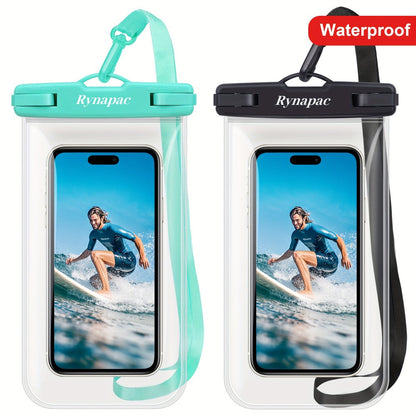 Glossy Waterproof Phone Pouch 2 Pack for iPhone 16 15 14 Pro Max Samsung S24 S23 – Swim Beach Boating Underwater Dry Case Bag with Secure Seal