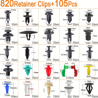 Car Body Fasteners Kit – Snap Rivets, Wing Expansion Screws & Willow Nails, Universal Automotive Retainer Clips for Car Body Panels, Bumpers & Trim (115 / 925 / 928 / 1275 pcs)