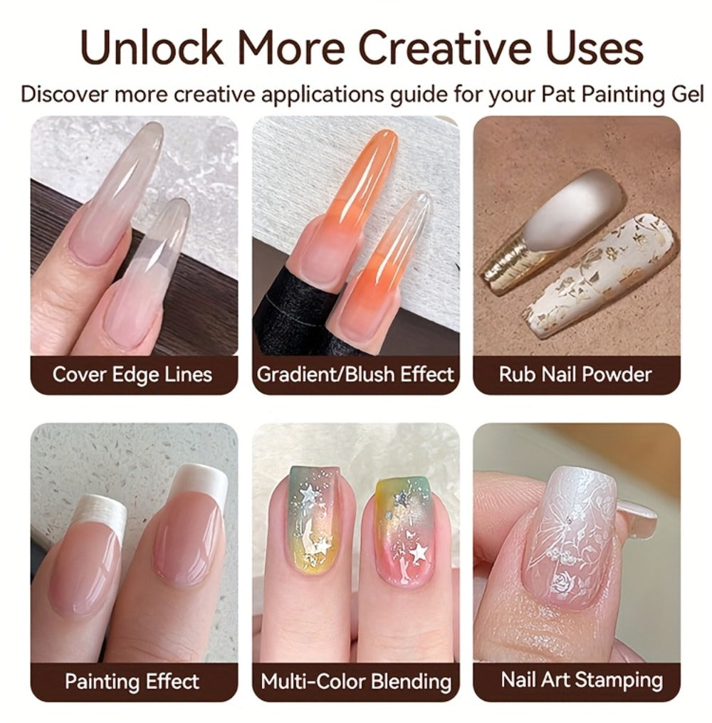 4-in-1 Pat Ombre Gel Nail Polish 9 Colors Gradient Stamping Painting Rub Powder – Solid Varnish for DIY French Manicure & Salon Nail Art, Chrome Glitter Effect for Women by UR SUGAR