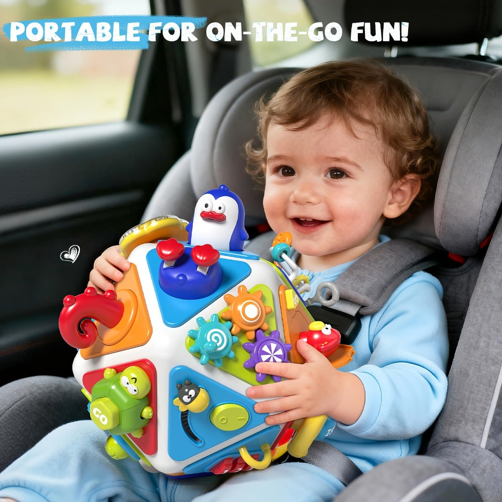 21-in-1 Toddler Busy Board Activity Cube – Early Educational Sensory Toy for Boys & Girls Ages 1-3 | Travel Toy | 1st Birthday & Christmas Gift for Kids