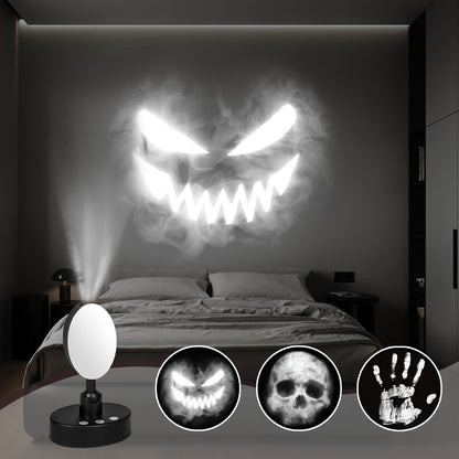 Smoke Face Projection Lamp Color-Changing LED Night Light – 360° Rotatable Ambiance Projector, Adjustable Brightness, USB Rechargeable, Multi-Mode Button Control for Bedroom Wall & Ceiling Decor