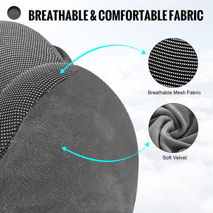 Travel Neck Pillow U-Shaped with Eye Mask Adjustable Portable Ergonomic Neck Support Soft Washable Cover for Airplane Car Home Office Napping Pink Blue Black Grey