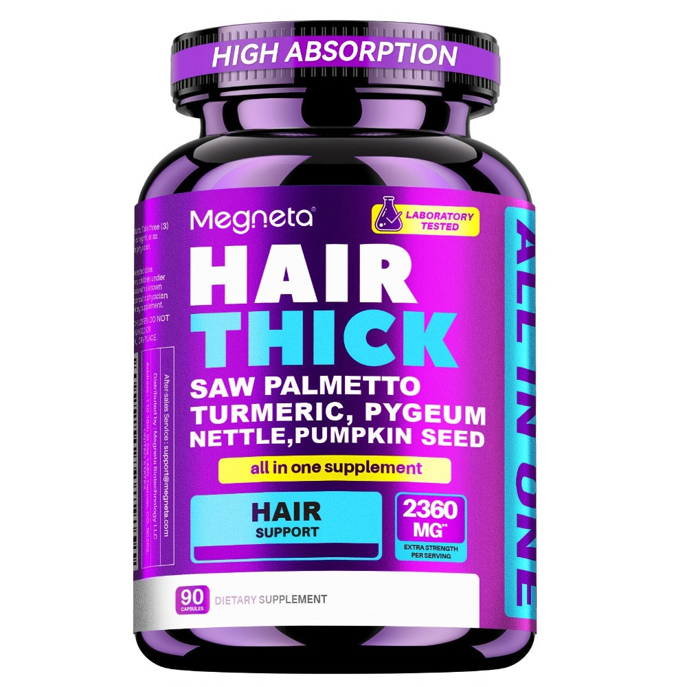 Hair Loss Supplement for Women 90 Capsules, Biotin, Collagen, Keratin, Saw Palmetto & Curcumin Multivitamin Formula for Hair Growth