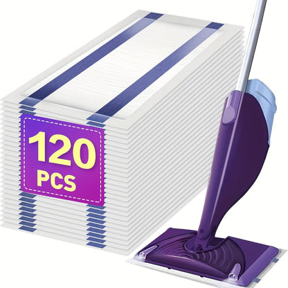 WetJet-Style White Disposable Mop Pad Refills in 30-, 60-, 80- or 120-Count Packs without Pole
