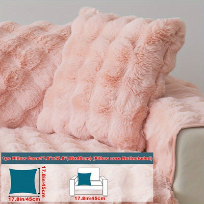 Sofa Cover Thick Faux Rabbit Plush Panels with Anti-Slip Feature for Seat, Armrest, Backrest or Pillowcase