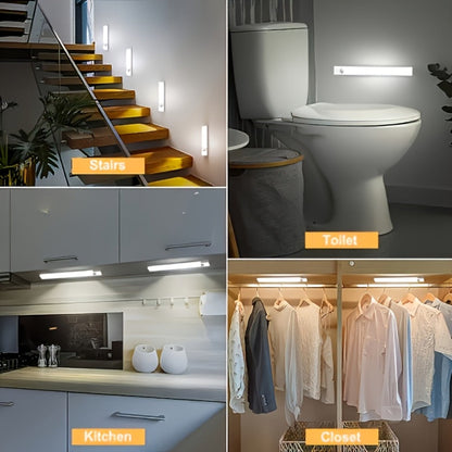 Night Light Motion Sensor LED Bar with USB Rechargeable 400mAh Battery, Three Brightness Levels and Six Size-Pack Options