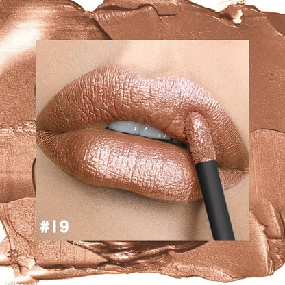 Metallic Shimmer Lip Gloss with Wand Applicator and Eleven Numbered Shade Options from 13 to 24