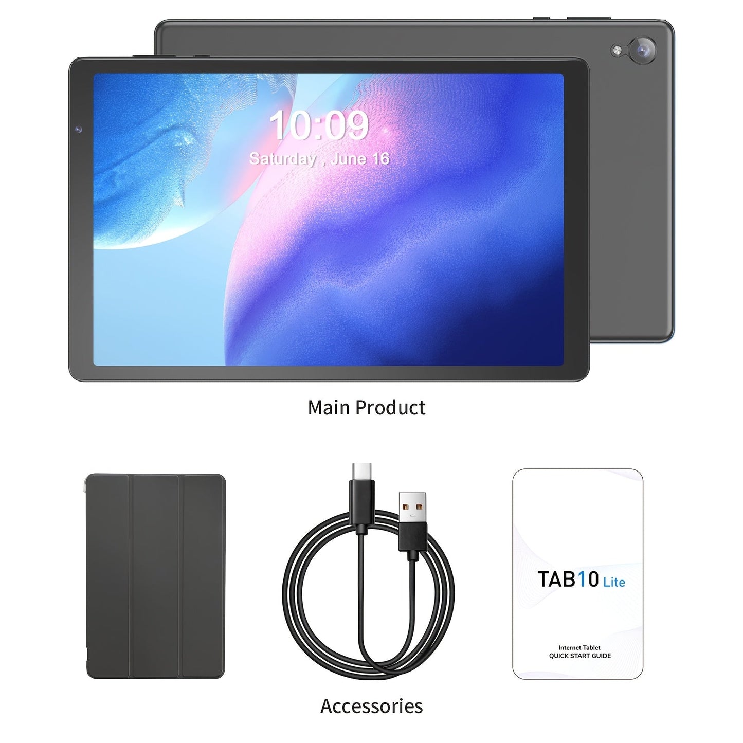 Android Tablet 10.1-Inch with Android 14, 4GB Total Memory, 32GB Internal Storage and 6000mAh Battery