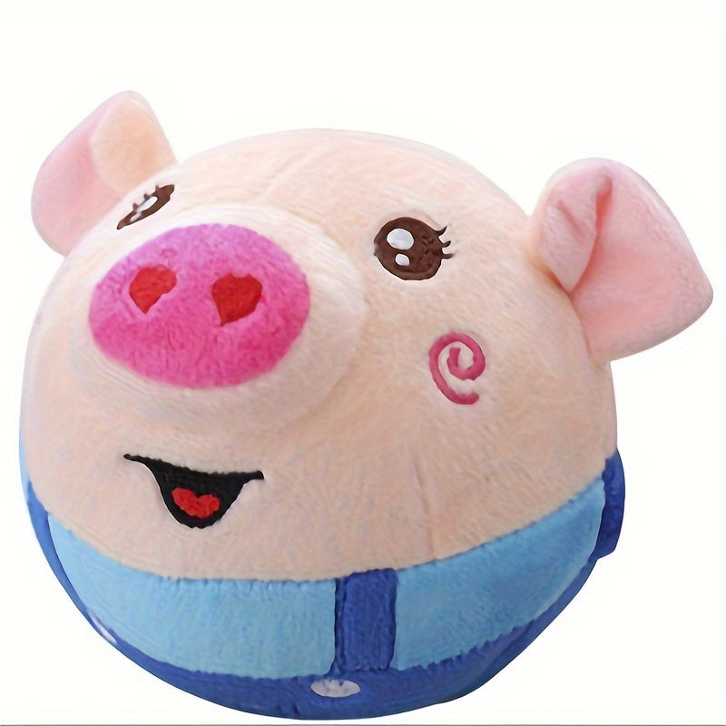 Dog Toy USB-Rechargeable Bouncing Character Ball with Recording and Music Modes in Five Styles