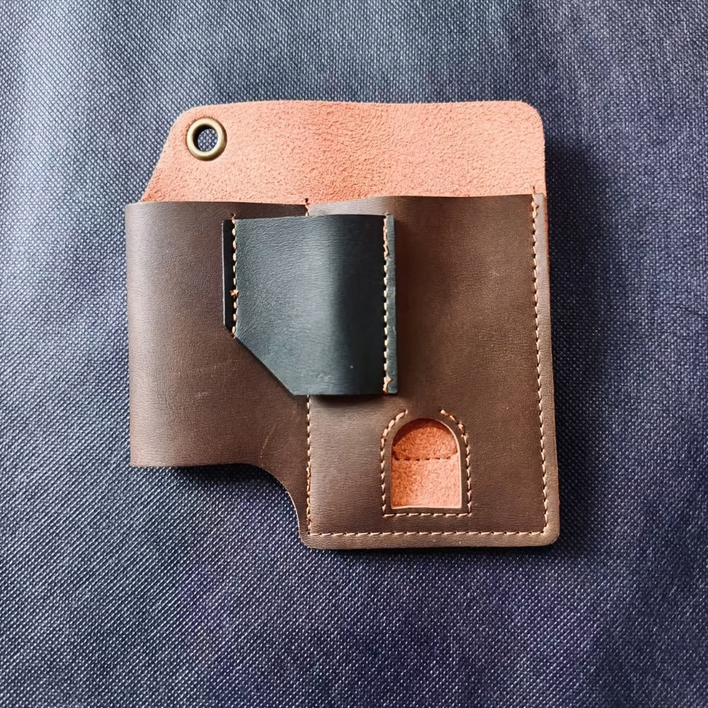 EDC Multitool Belt Holster with Clip, Loop and Pockets for Flashlight and Pen in Black or Brown
