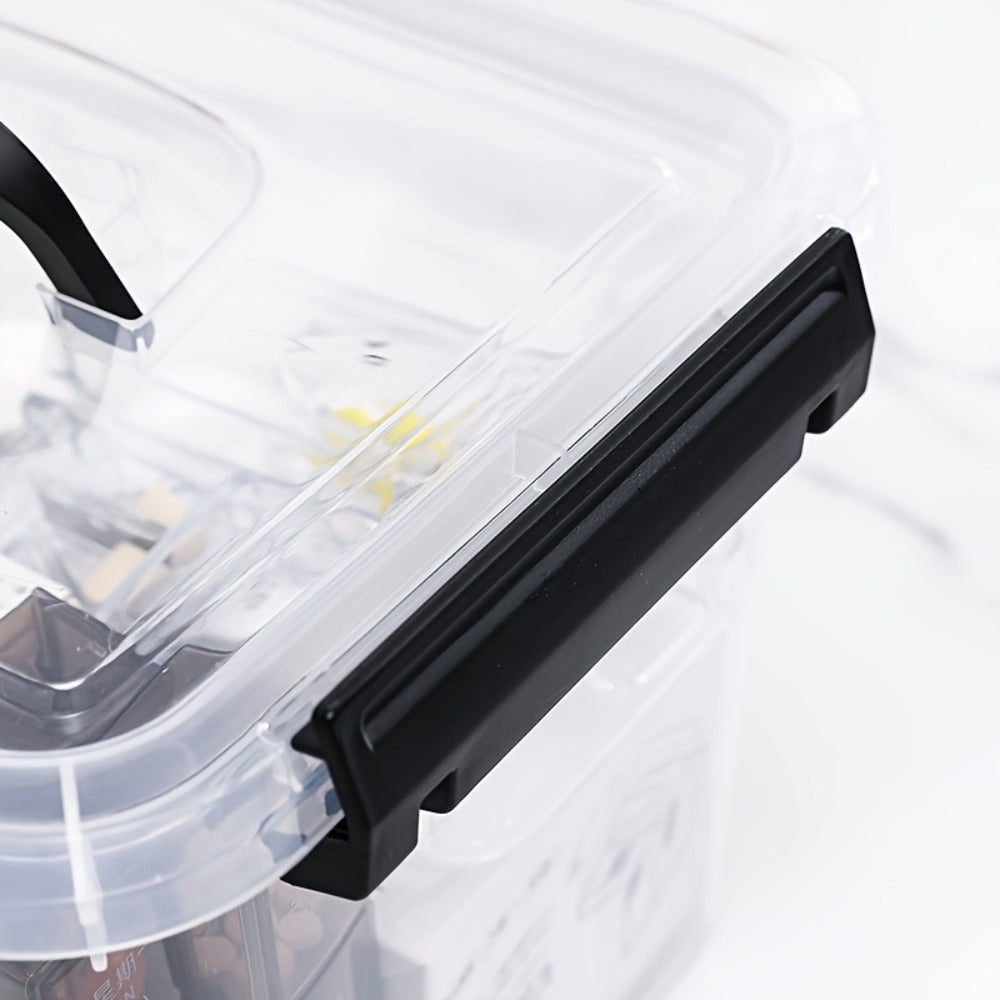 Six-Pack Clear 5.5-Liter Storage Bins with Lids, Latch Handles and Stackable Rectangular Design